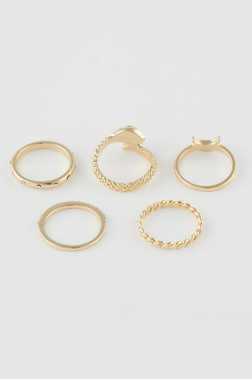 WOMAN GOLD Woman 5 Piece Gold Rings