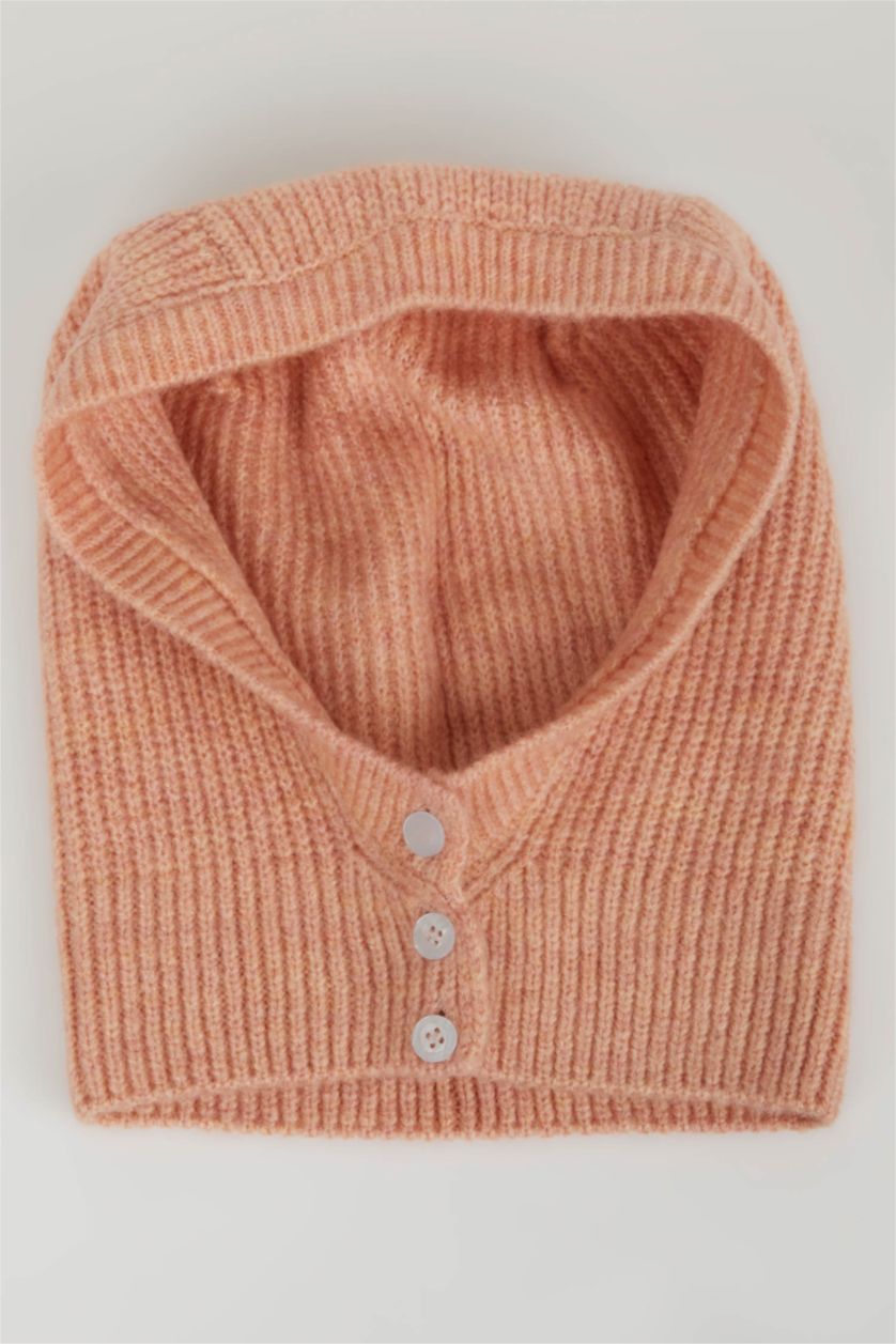 FILLES Rose Bonnet Cagoule en Tricot pour Fille