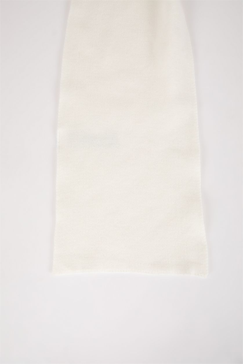 FILLES Écru Ensemble écharpe, bonnet et gants en tricot pour Fille