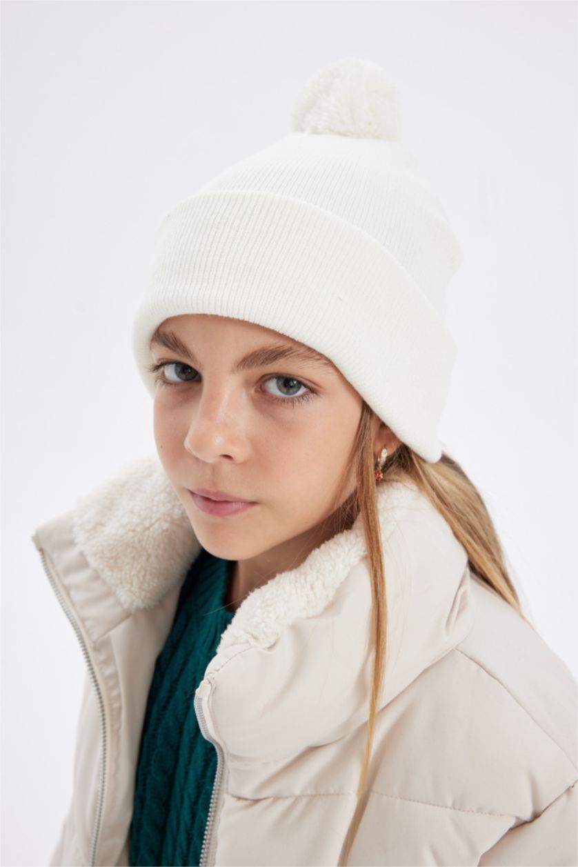 FILLES Écru Ensemble écharpe, bonnet et gants en tricot pour Fille