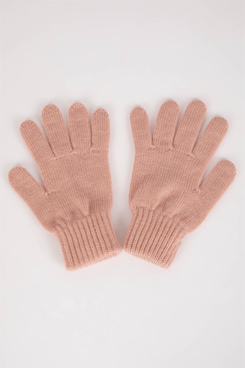 FILLES Rose Ensemble écharpe, bonnet et gants en tricot pour Fille