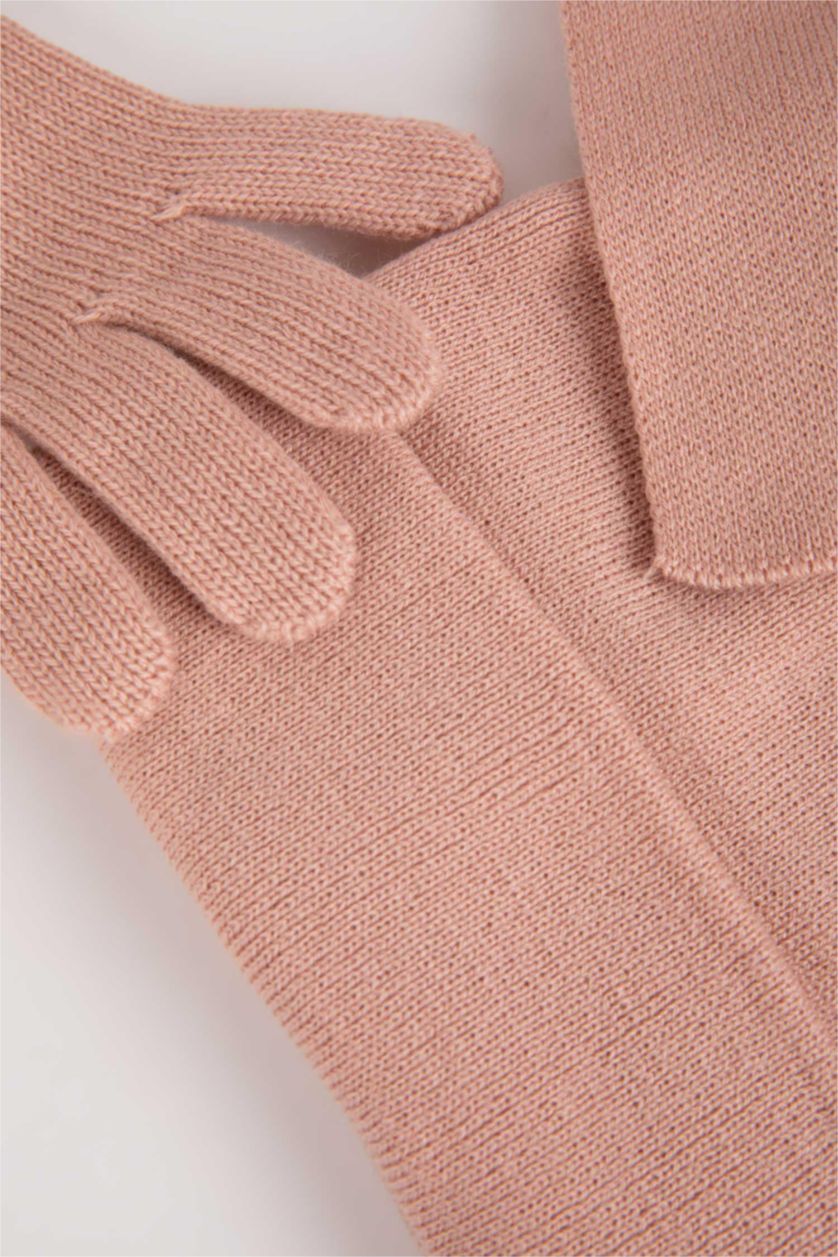 FILLES Rose Ensemble écharpe, bonnet et gants en tricot pour Fille