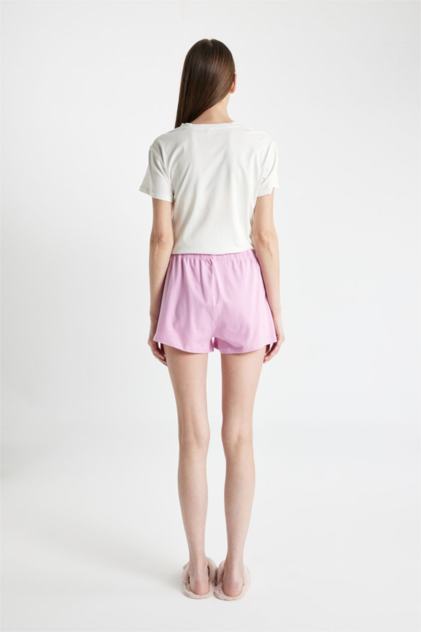 حريمي زهري طقم بيجاما قصة عادية - قطعتين