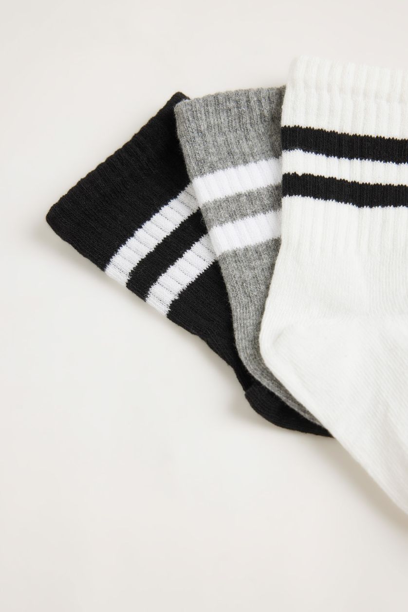 Erkek Çocuk - Genç Erkek Karma Erkek Çocuk 3'lü Pamuklu Çember Desenli Uzun Çorap