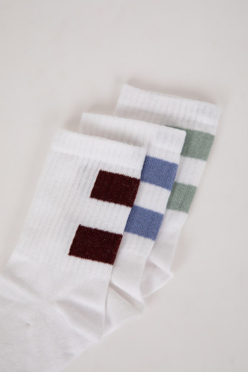 Erkek Çocuk - Genç Erkek Karma Erkek Çocuk 3'lü Pamuklu Uzun Çorap