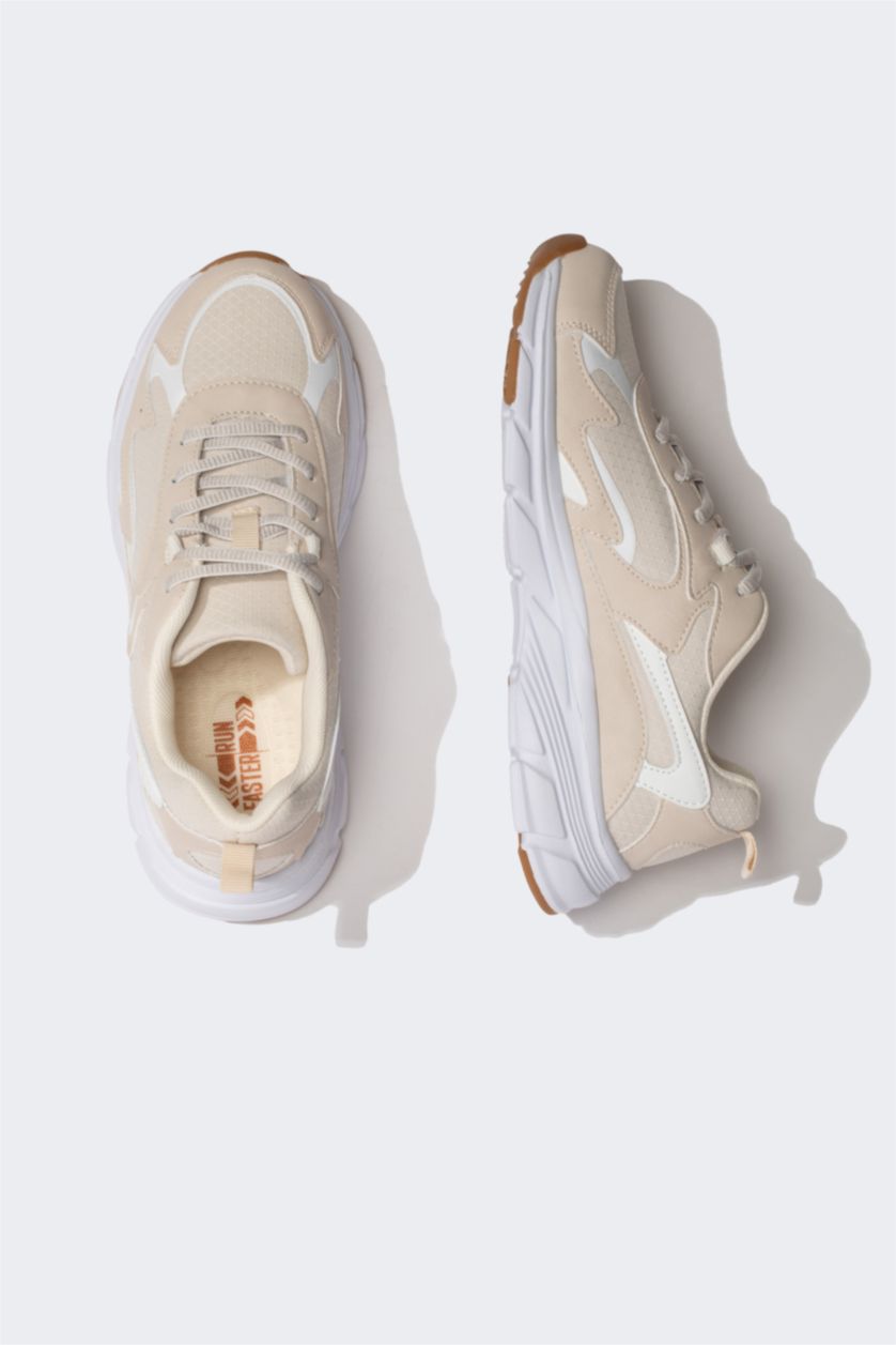 GIRLS & TEENS Beige Girl High Sole Sneakers