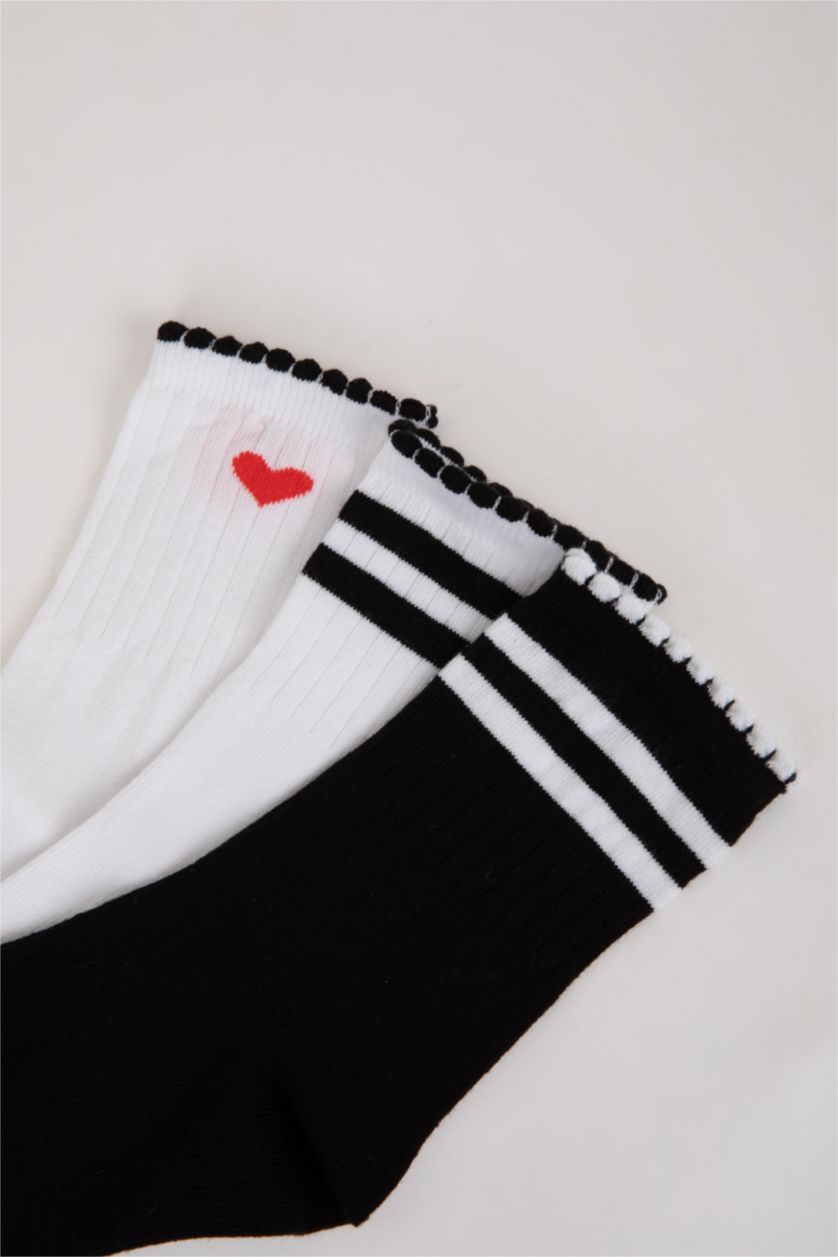 Kız Çocuk - Genç Kız Karma Kız Çocuk 3'lü Pamuklu Uzun Çorap