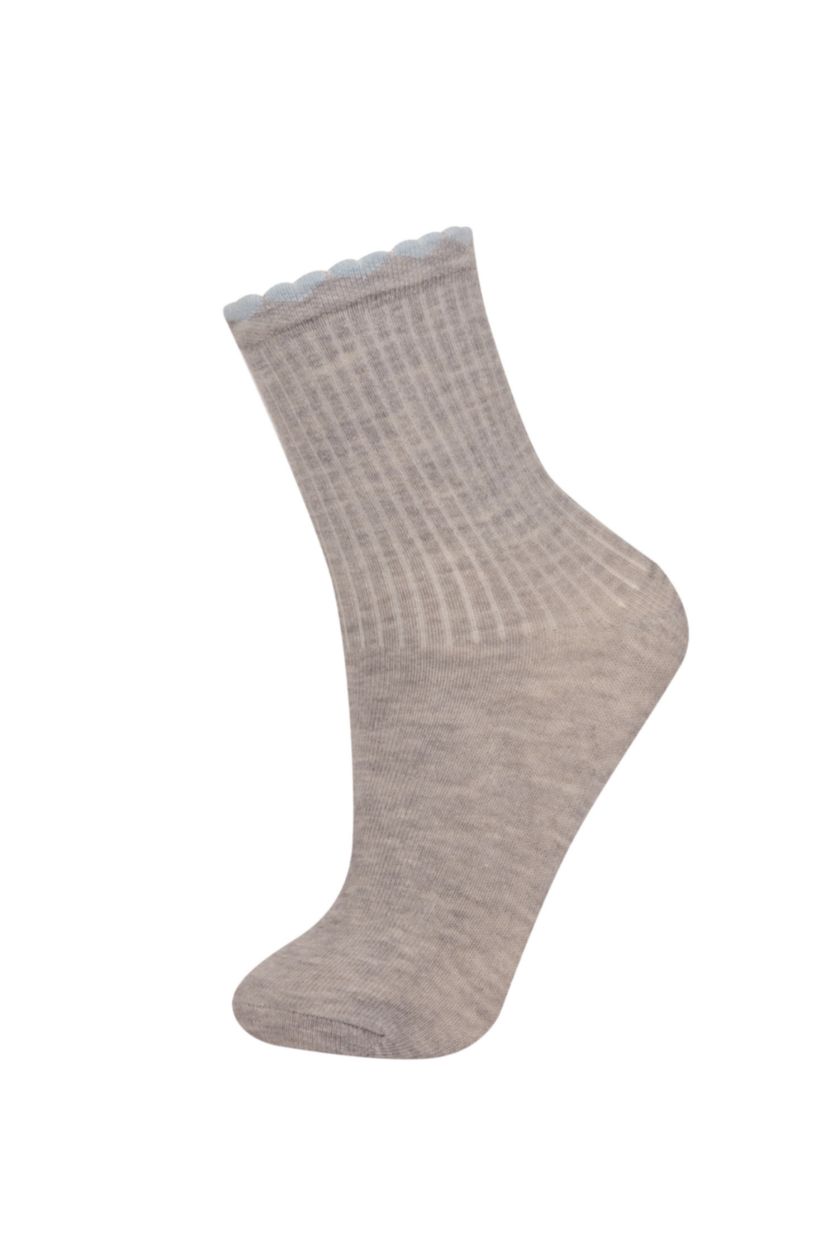 Kız Çocuk - Genç Kız Karma 5'li Pamuklu Uzun Çorap Kız Çocuk