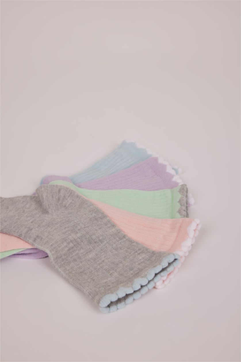 Kız Çocuk - Genç Kız Karma 5'li Pamuklu Uzun Çorap Kız Çocuk
