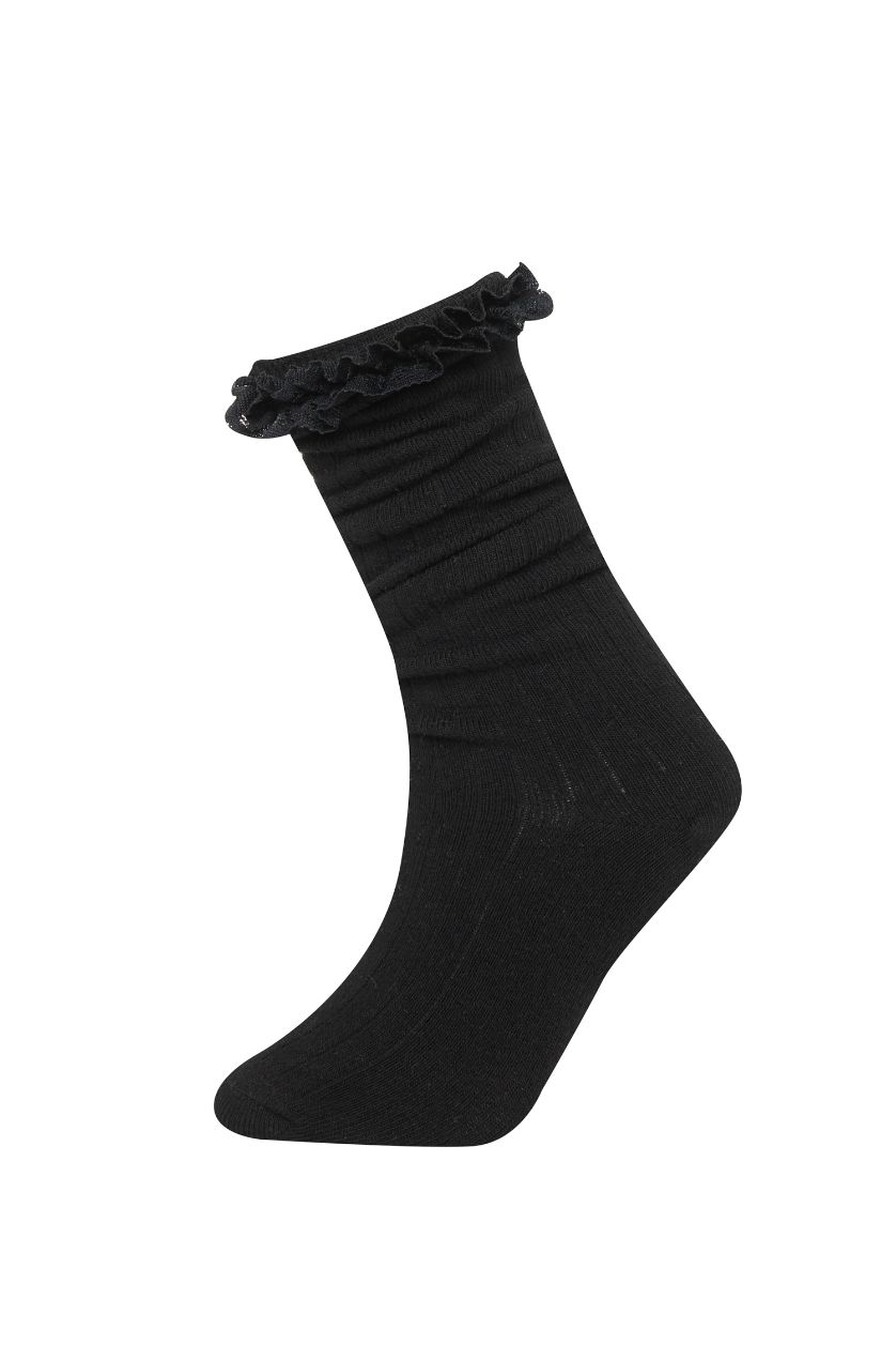 Kız Çocuk - Genç Kız Karma 2'li Pamuklu Diz Altı Okul Çorabı Kız Çocuk