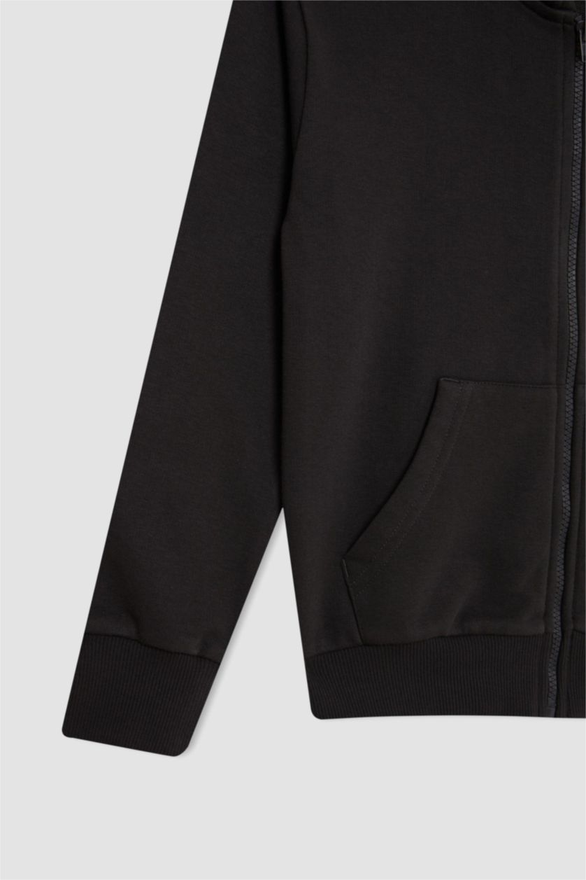 Девочки и подростки Антрацит Кардиган с капюшоном на молнии для девочек, Школьная коллекция