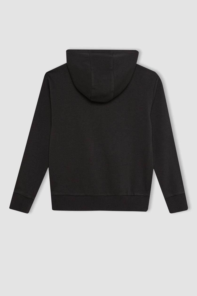 Девочки и подростки Антрацит Кардиган с капюшоном на молнии для девочек, Школьная коллекция