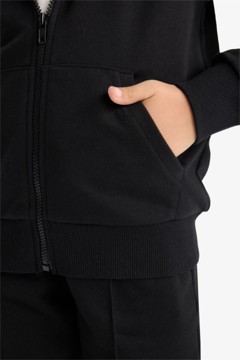 Девочки и подростки Черный Girl Basic Zip-Up Hoodie