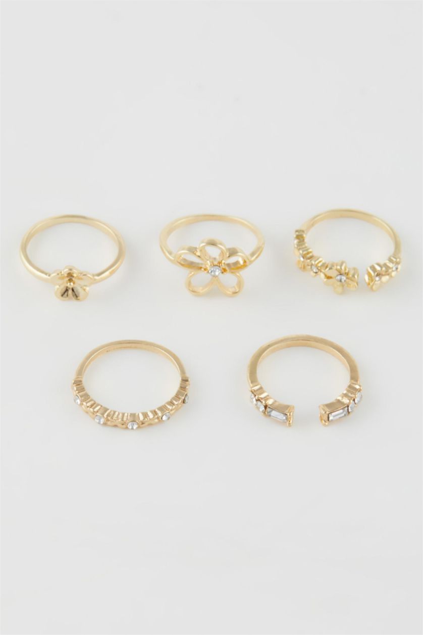 Women Altın Woman 5 Piece Gold Rings
