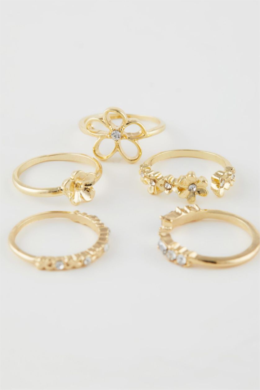 Women Altın Woman 5 Piece Gold Rings