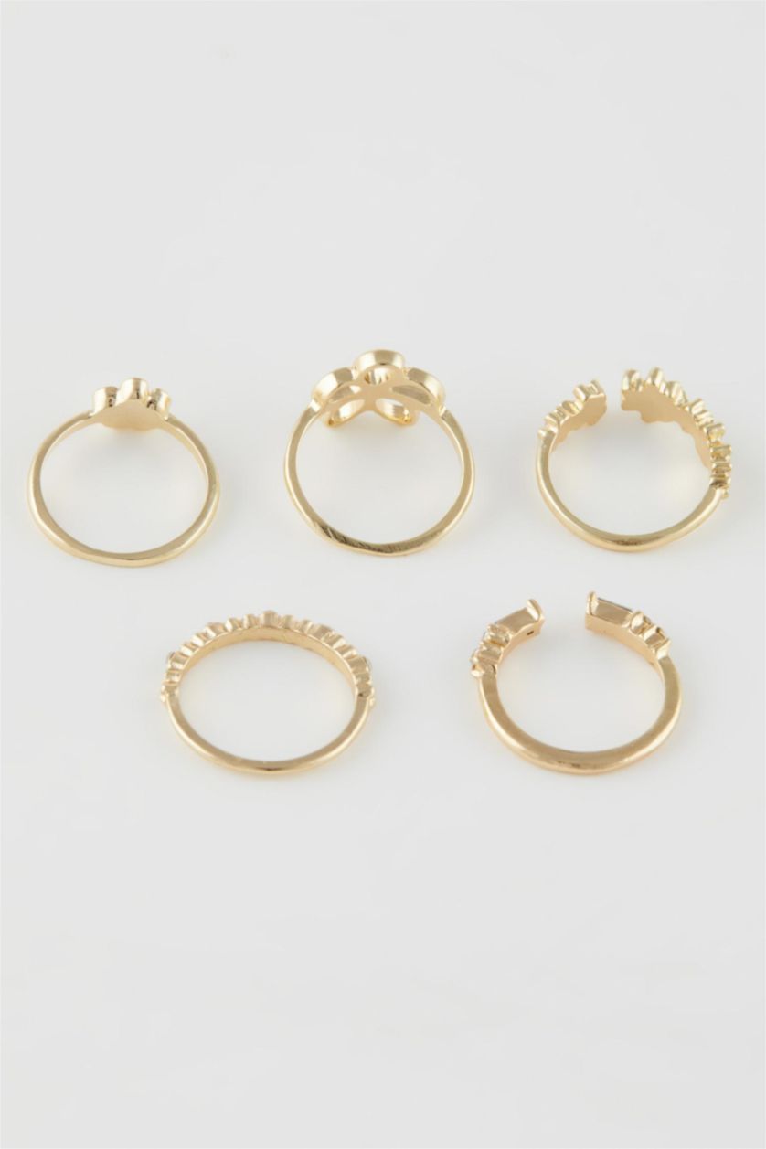 Women Altın Woman 5 Piece Gold Rings