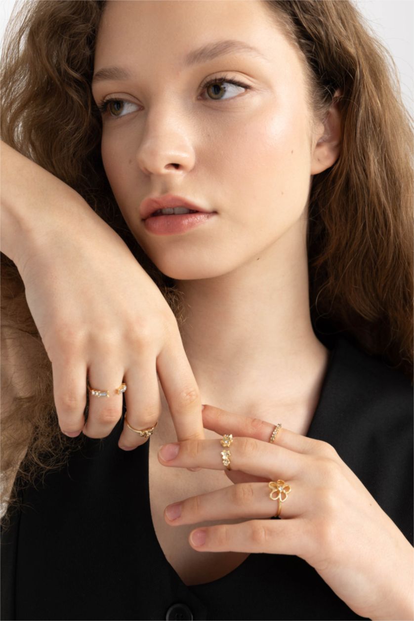 Women Altın Woman 5 Piece Gold Rings