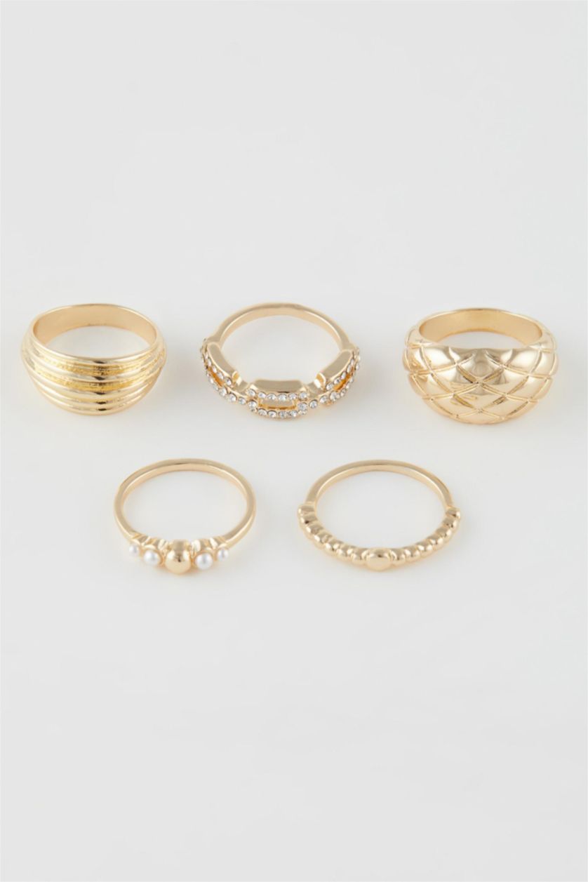 Woman Altın Woman 5 Piece Gold Rings