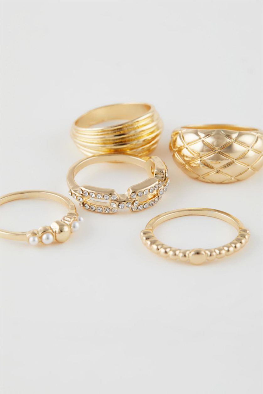 Woman Altın Woman 5 Piece Gold Rings