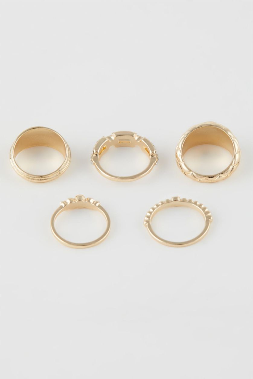 Woman Altın Woman 5 Piece Gold Rings