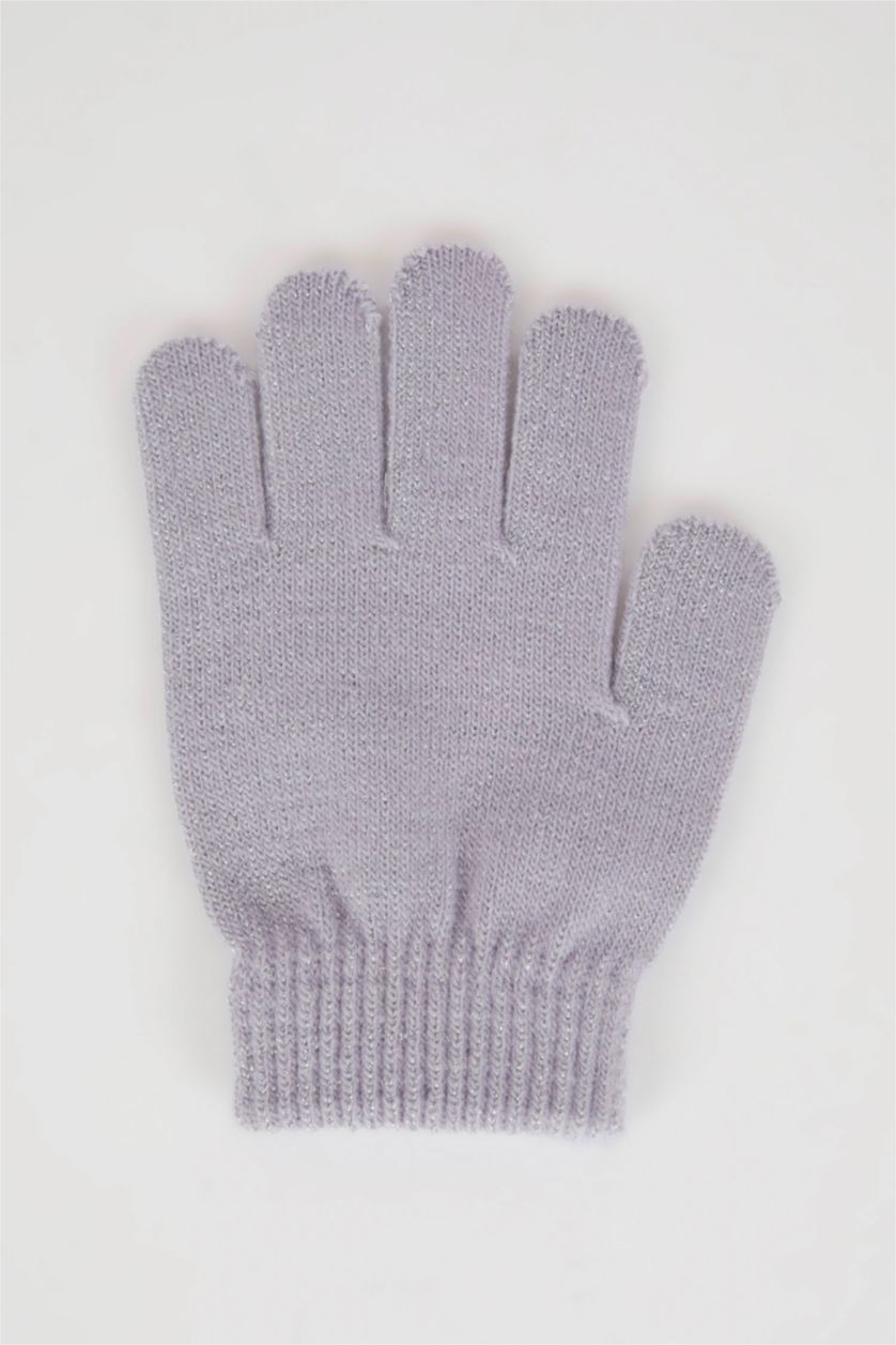 بنات أرجواني قفازات صوف للبنات - قطعتين