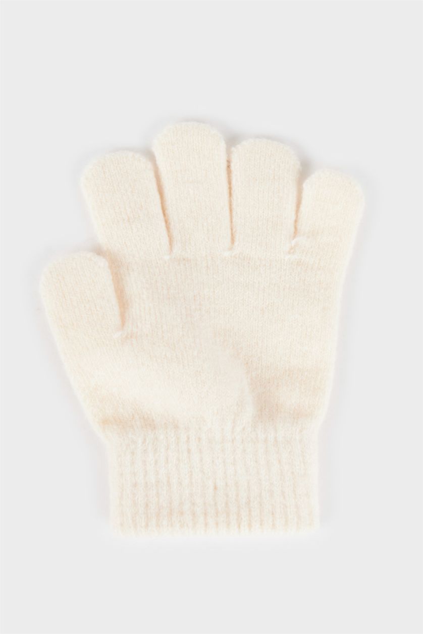 Kız Çocuk - Genç Kız Pembe Kız Çocuk Triko 2'li Eldiven