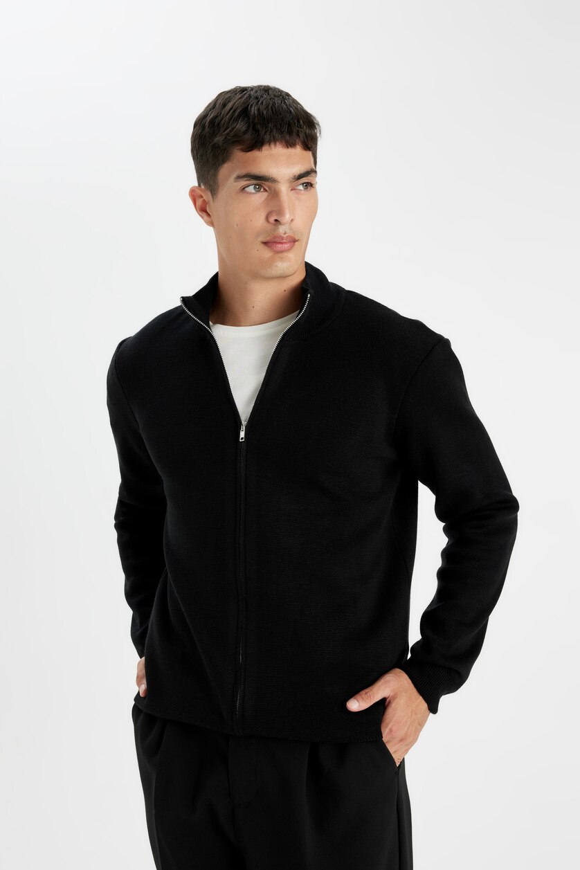 MAN Black Standard Fit Knitwear Cardigan