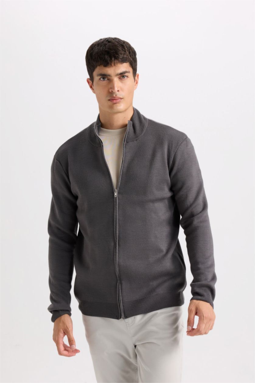 MAN Dark Grey Standard Fit Knitwear Cardigan