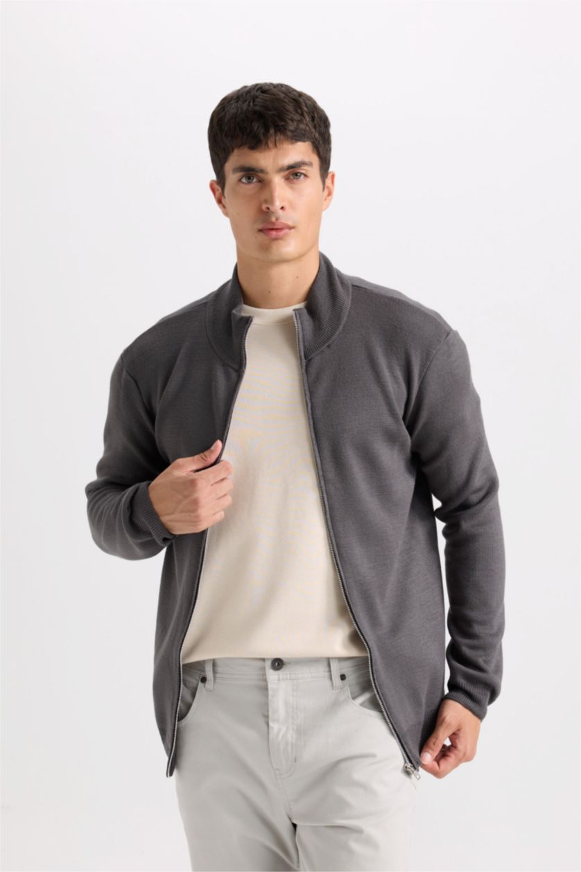 MAN Dark Grey Standard Fit Knitwear Cardigan