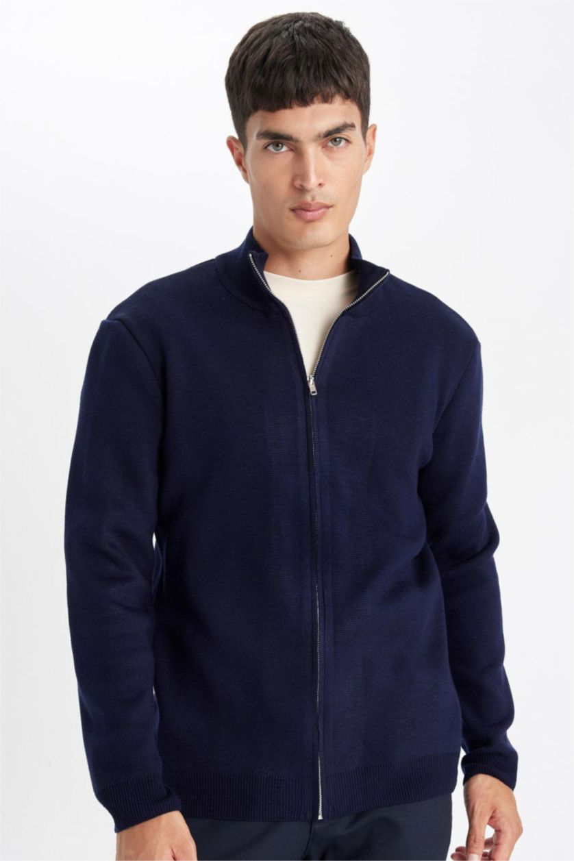MAN NAVY Standard Fit Knitwear Cardigan