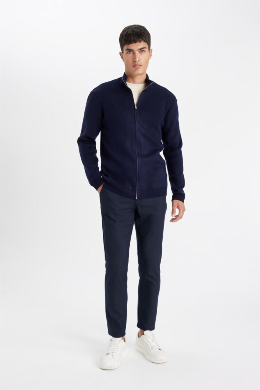 MAN NAVY Standard Fit Knitwear Cardigan