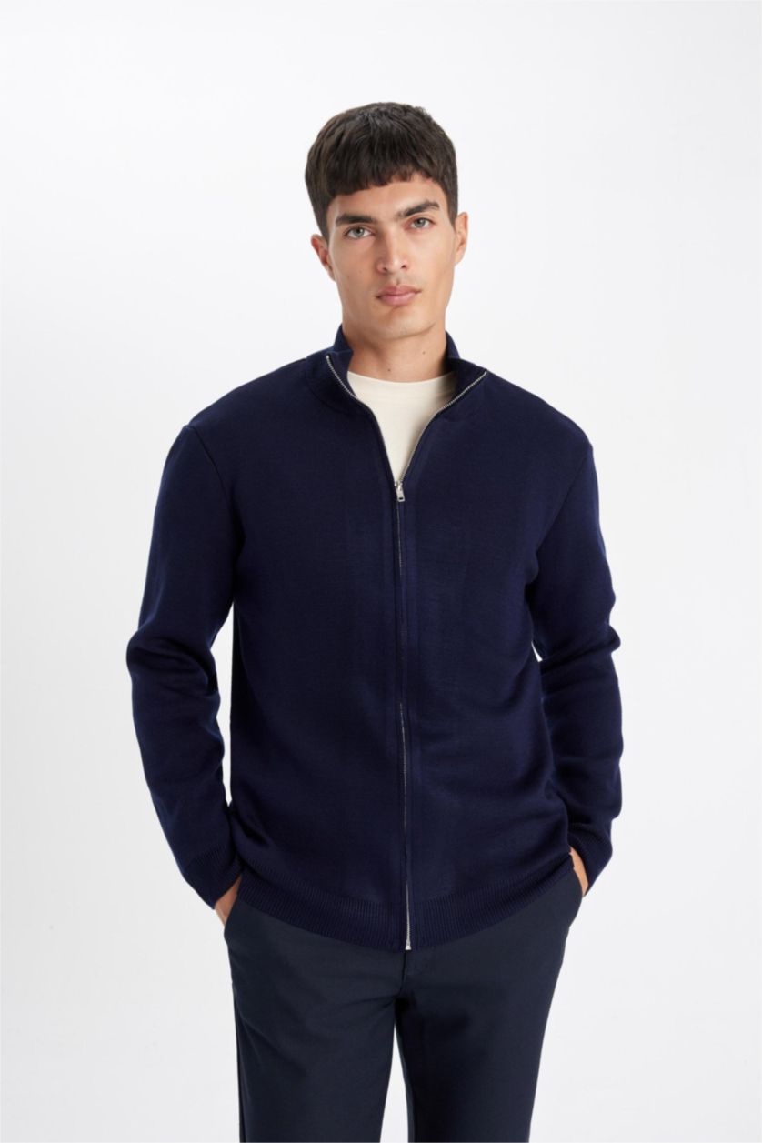 MAN NAVY Standard Fit Knitwear Cardigan