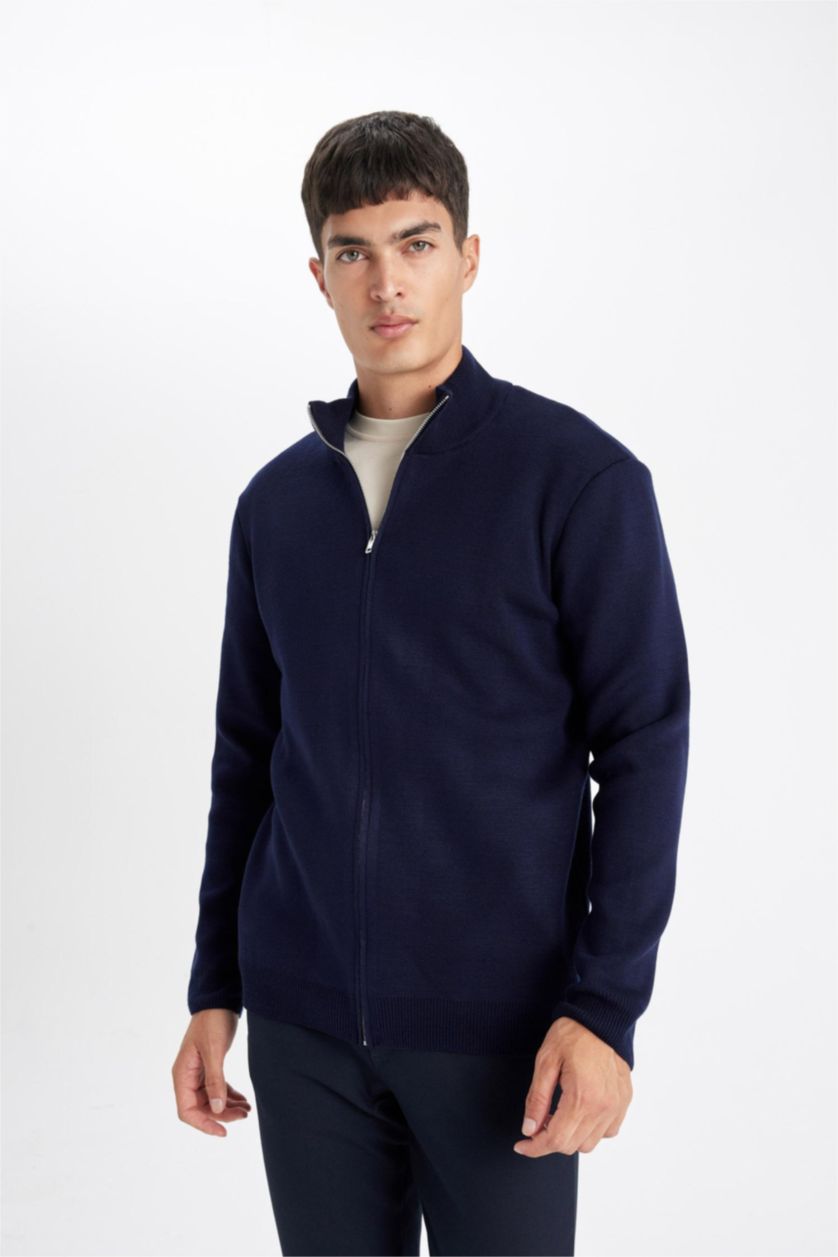 MAN NAVY Standard Fit Knitwear Cardigan