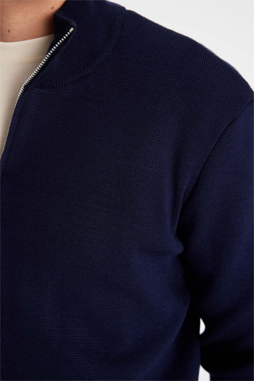 MAN NAVY Standard Fit Knitwear Cardigan