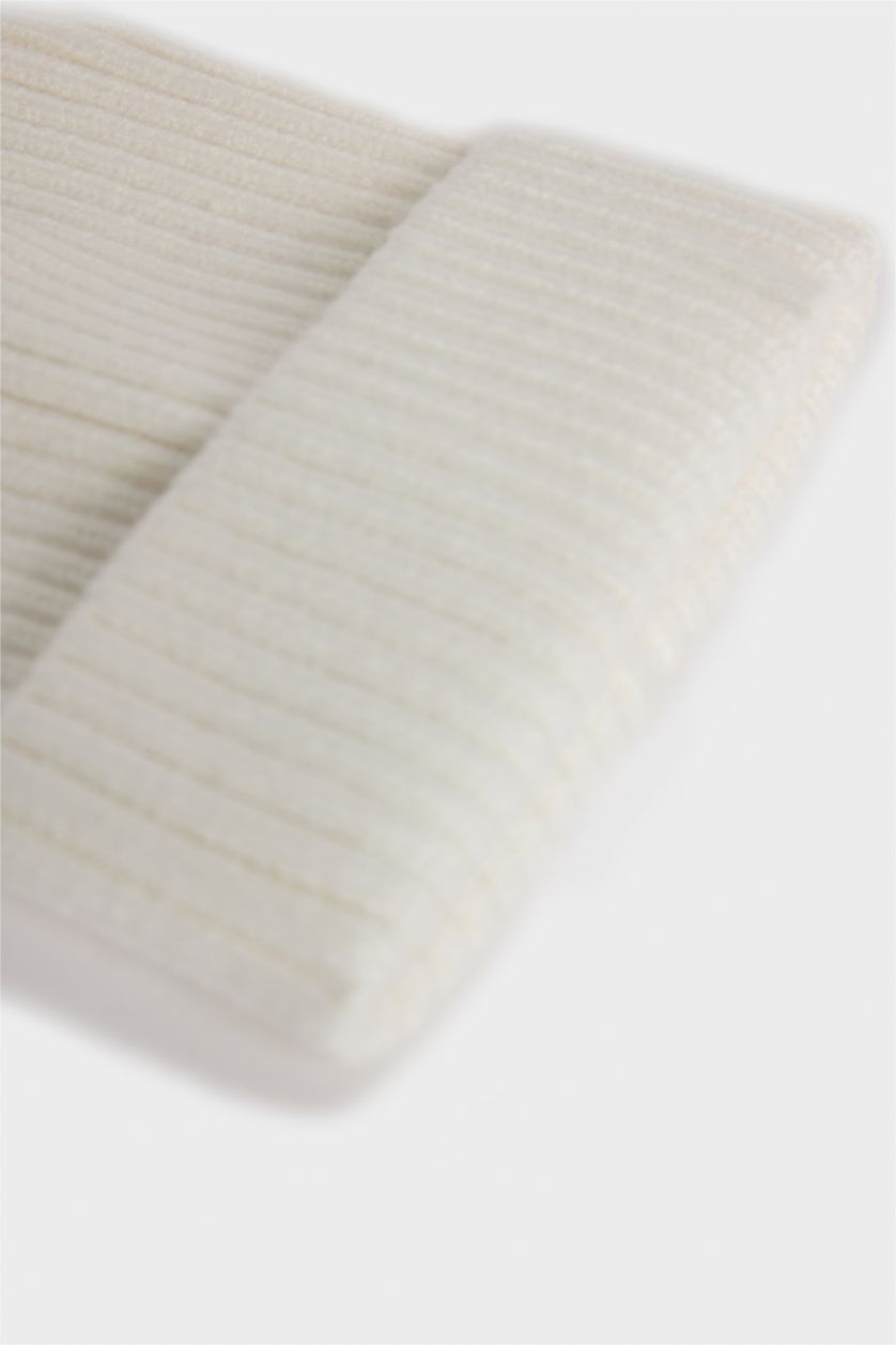 Baby Girl White Baby Girl Eared Knitted Beanie