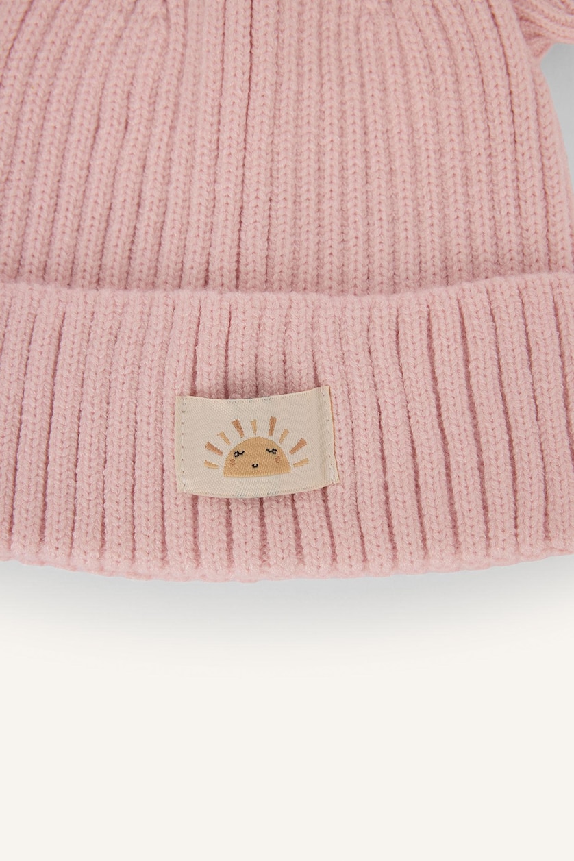 طفلة صغيرة زهري فاتح Baby Girl Knit with Ears Beanie