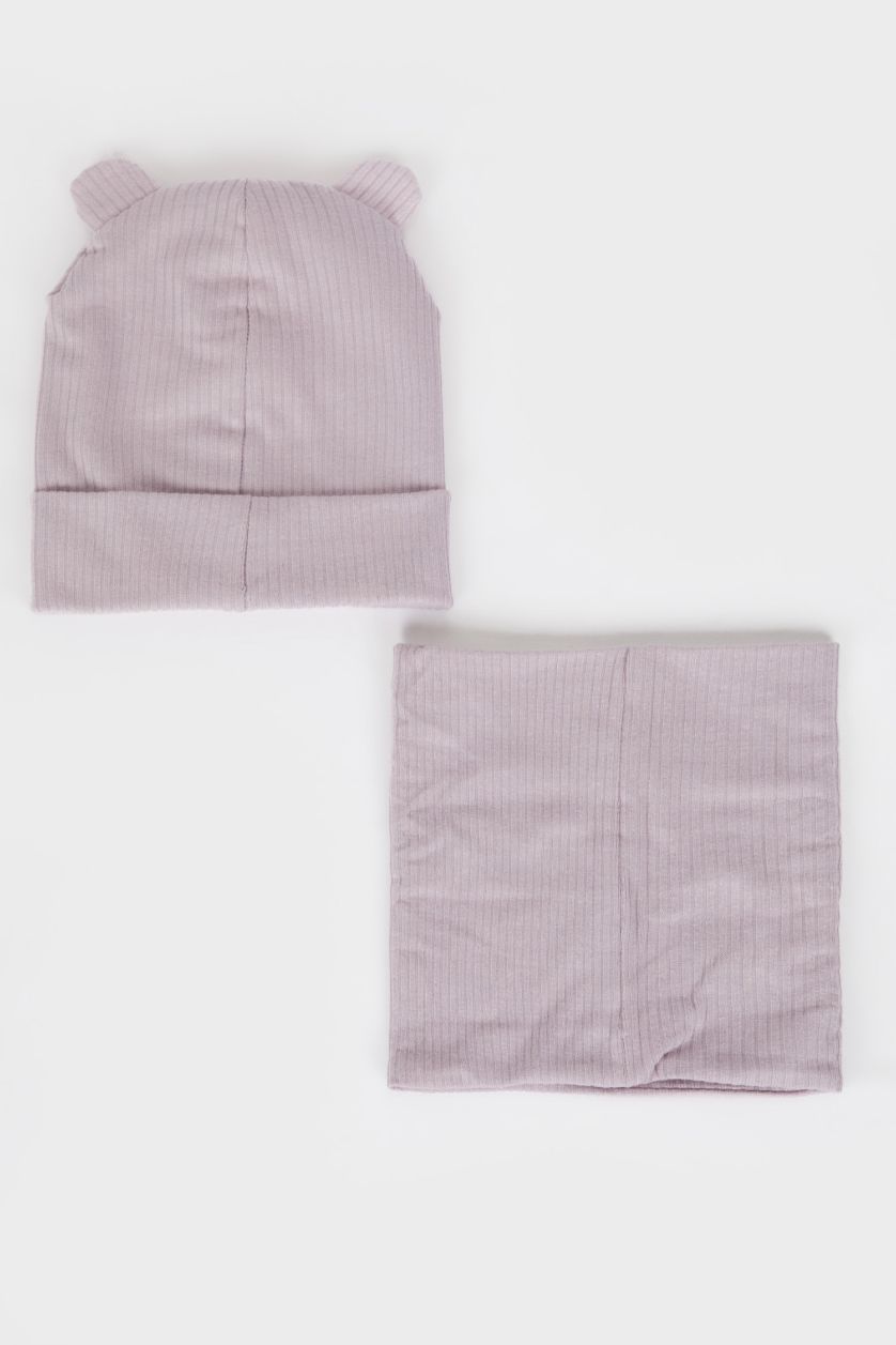 Қыздар Және Жасөспірімдер Қызғылт Сәби Қыз трикотаж 2 Шарф Берет Екі Жиынтық