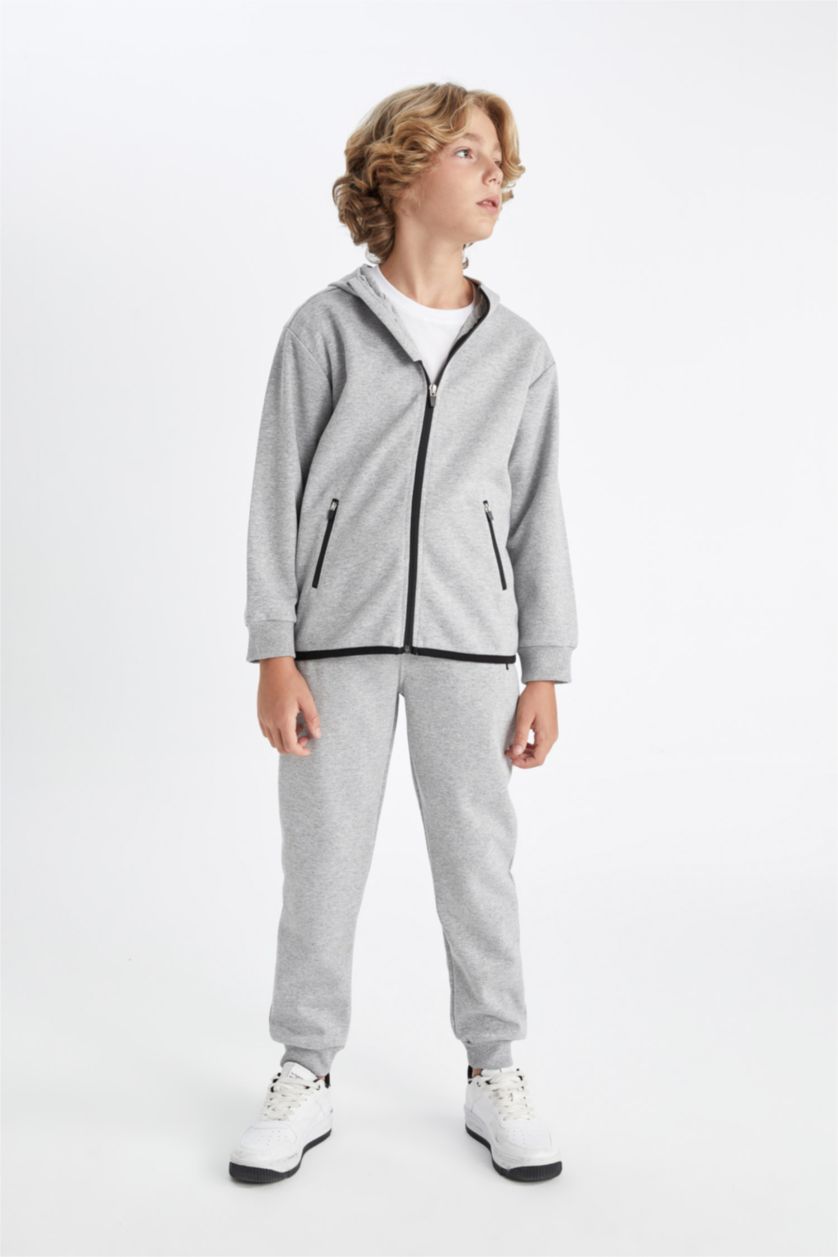 BOYS & TEENS Grey Melange Boy Gray School Sweatpants