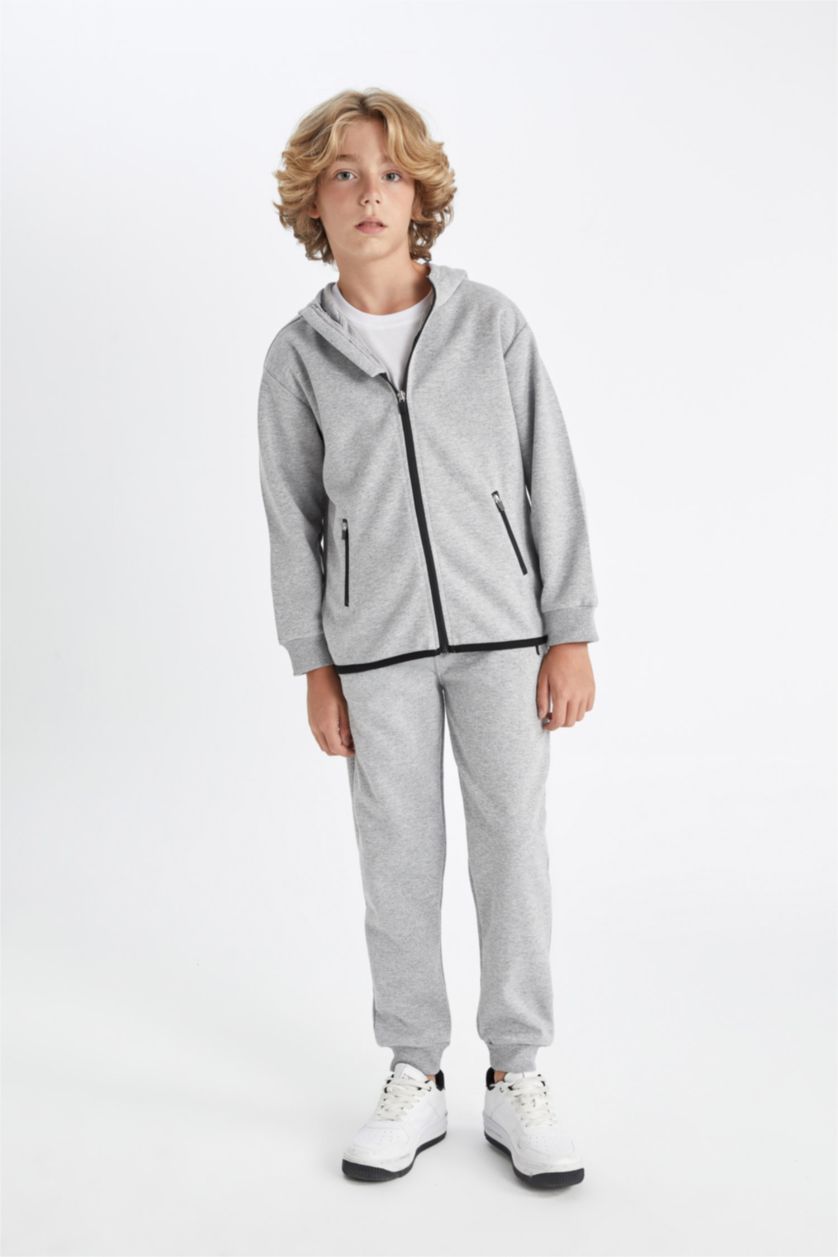 BOYS & TEENS Grey Melange Boy Gray School Sweatpants