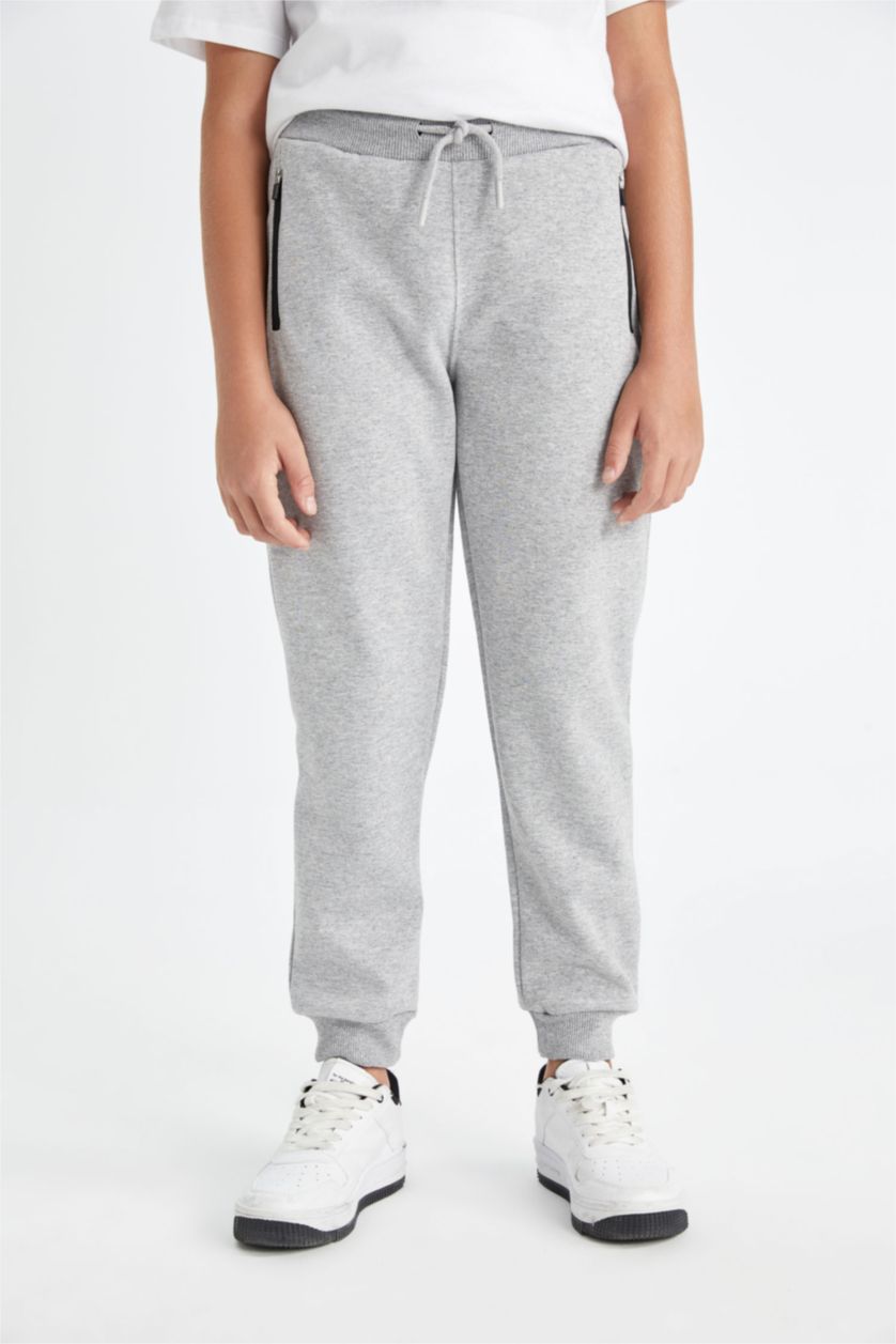 BOYS & TEENS Grey Melange Boy Gray School Sweatpants