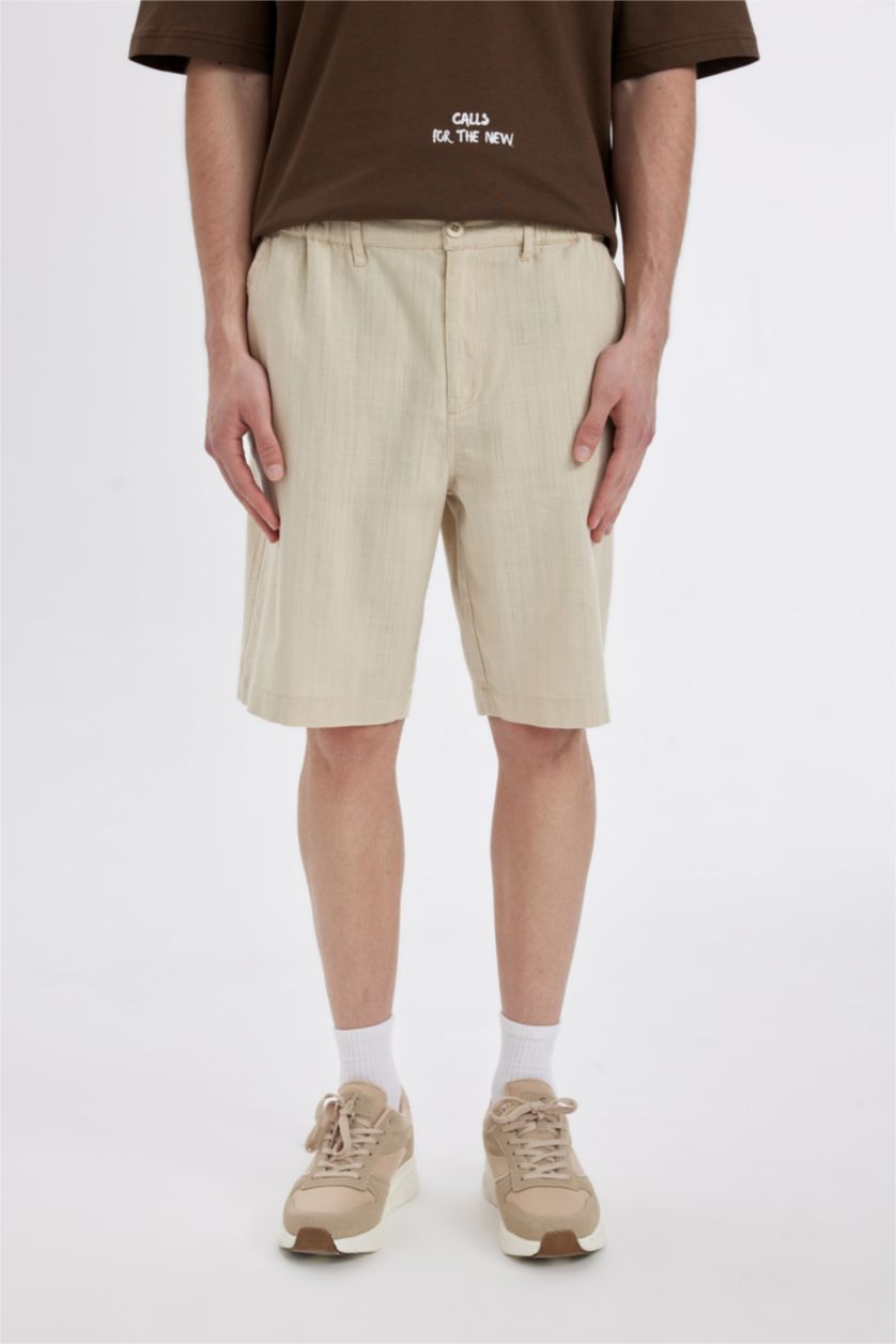 رجال بيج فاتح برمودا كتان قصة عادية