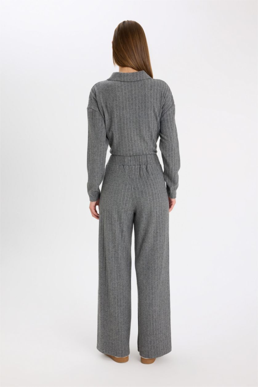 Женщины Антра-меланж Брюки Wide Leg широкие