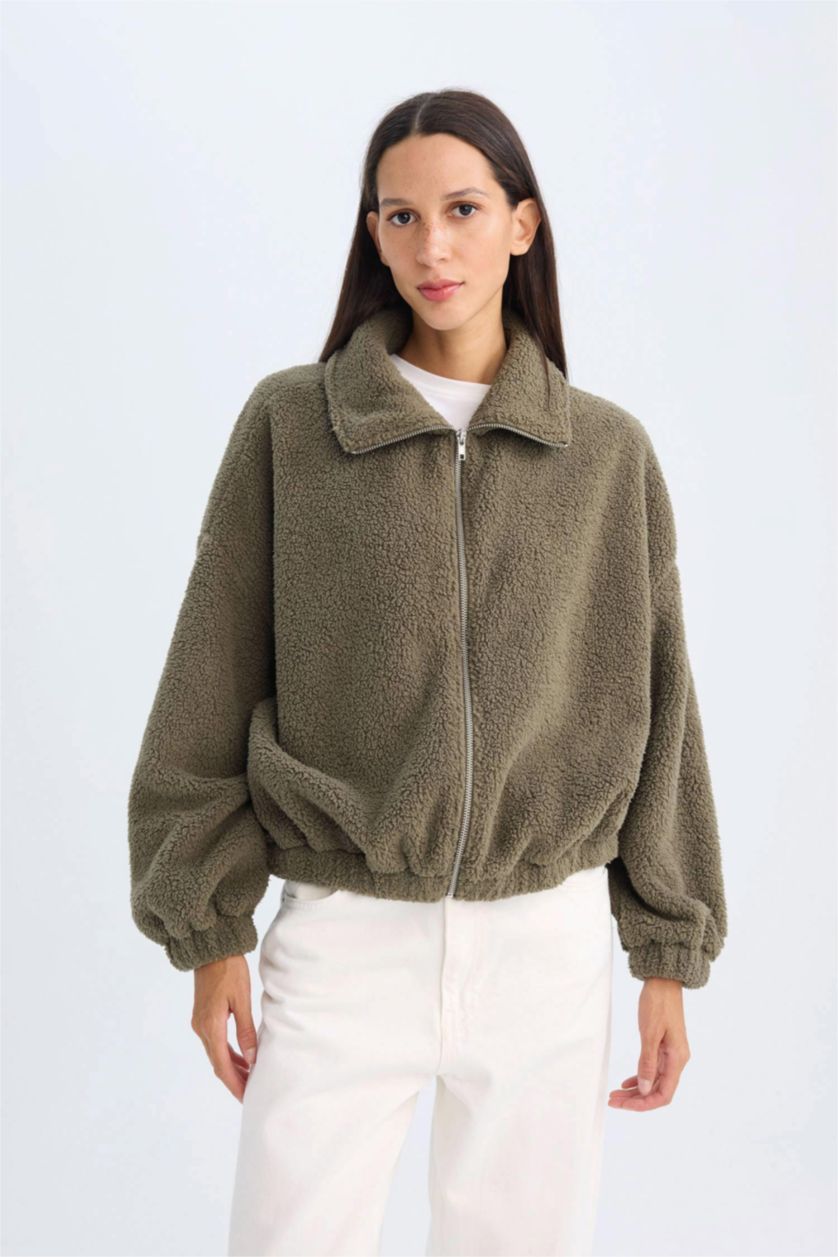 Kadın Haki Oversıze Welsoft Pelüş