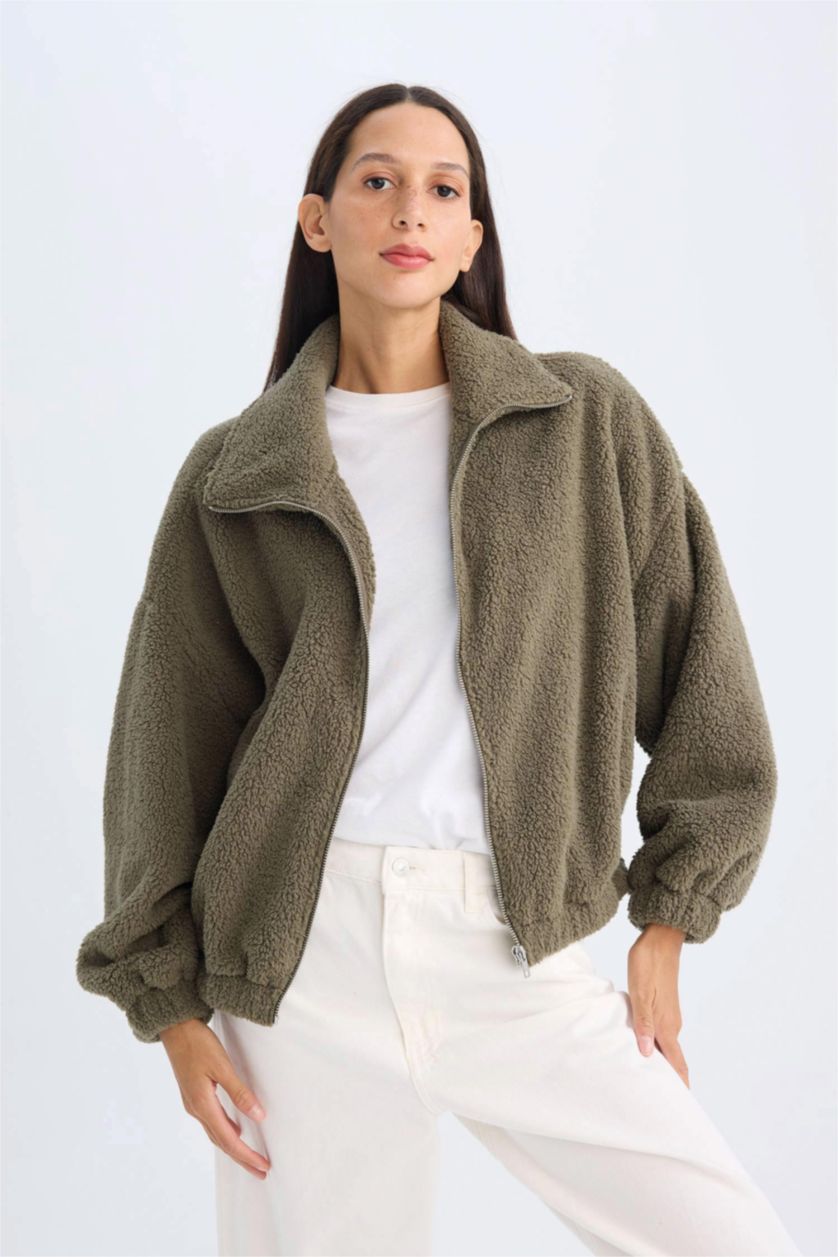 Kadın Haki Oversıze Welsoft Pelüş