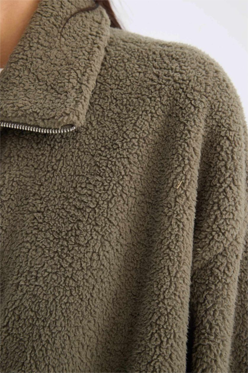 Kadın Haki Oversıze Welsoft Pelüş