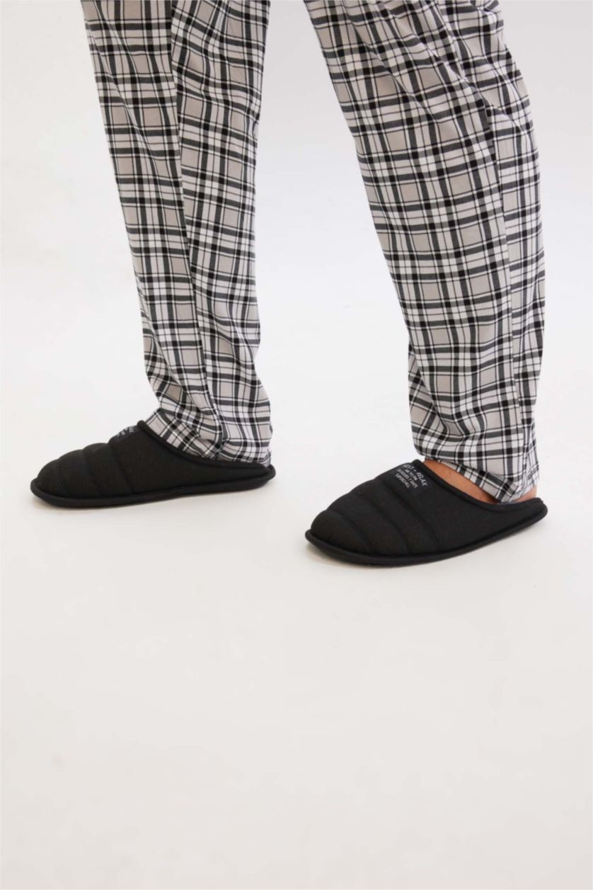 MAN Black Man Flat Sole Home Slippers