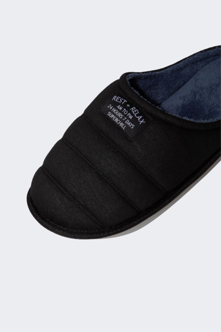 MAN Black Man Flat Sole Home Slippers