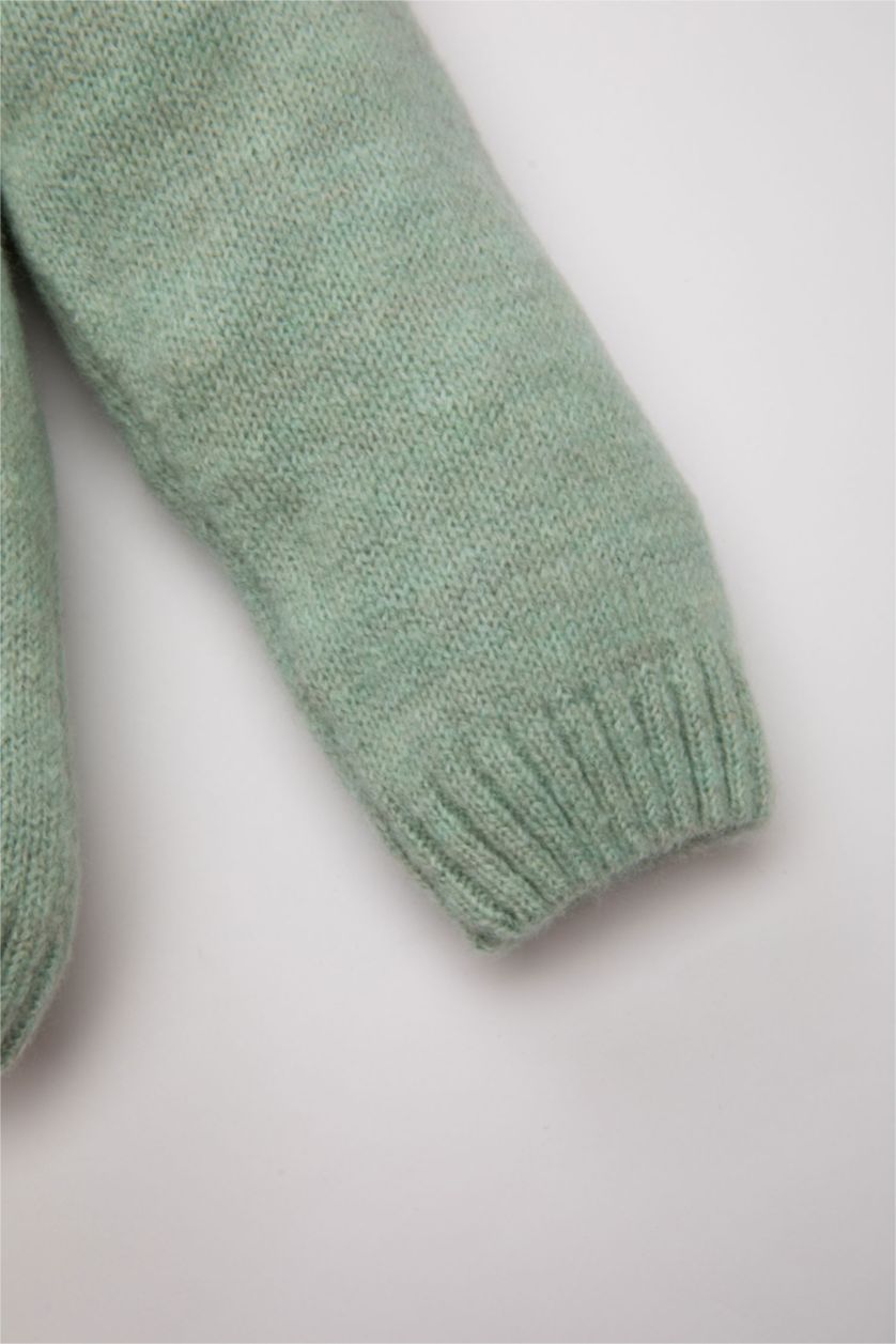 BABY GIRL Mint Baby Girl Floral Large Collar Pullover