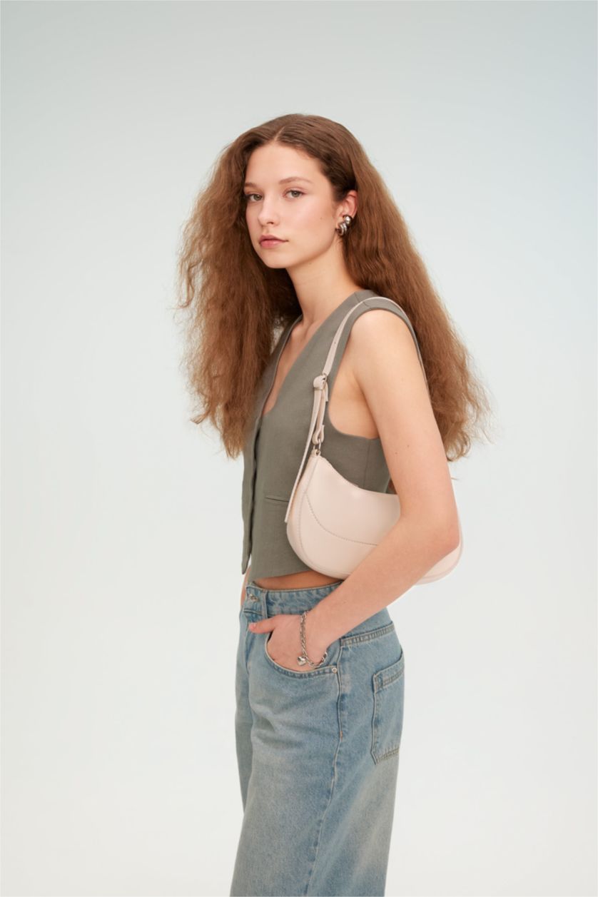 WOMAN Beige Faux Leather Shoulder bag