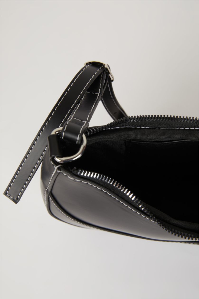 Kadın Siyah Kadın Basic Düz Suni Deri Omuz Çantası